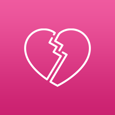 Icon of a heart broken into two pieces